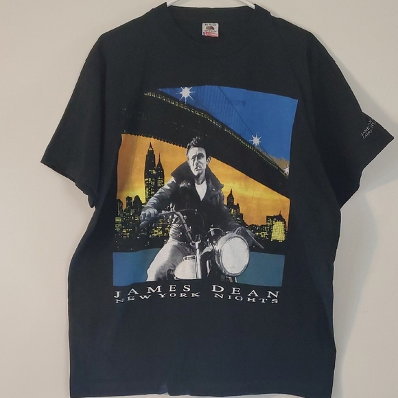 Fruit of the Loom Other - Vintage Single Stitch James Dean New York Nights Mens T-Shirt Size XL Black